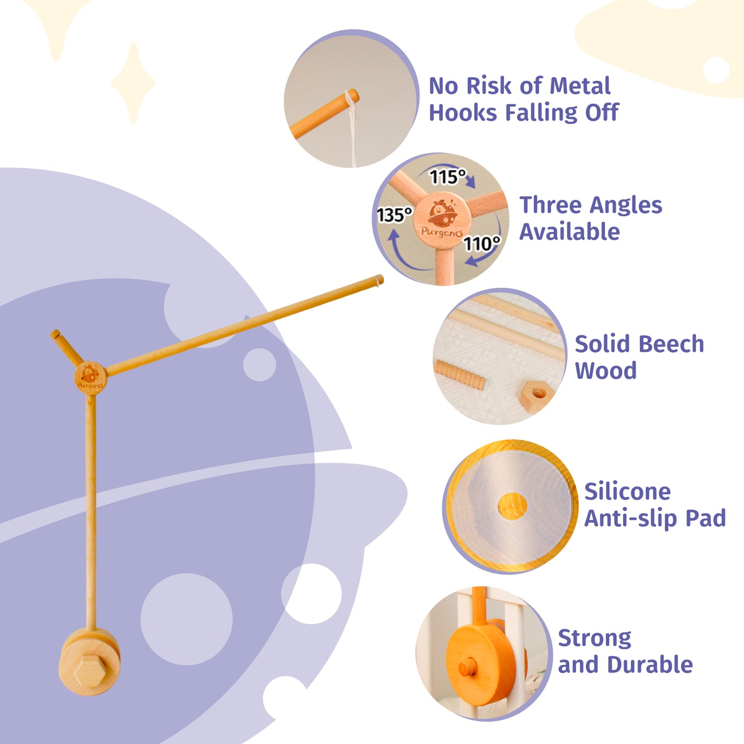 Baby Crib Mobile Arm